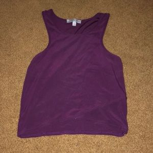Dark purple high neck crop top